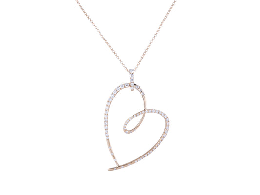 Modern Open Heart Diamond Necklace