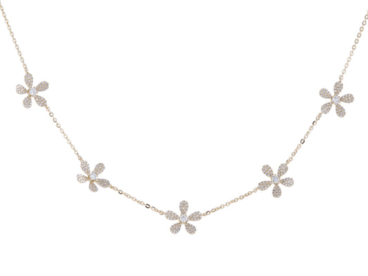 Five Flower Diamond Necklace