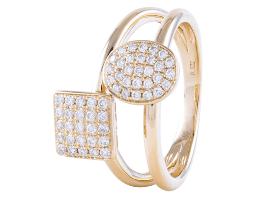 Square and Oval Diamond Ring