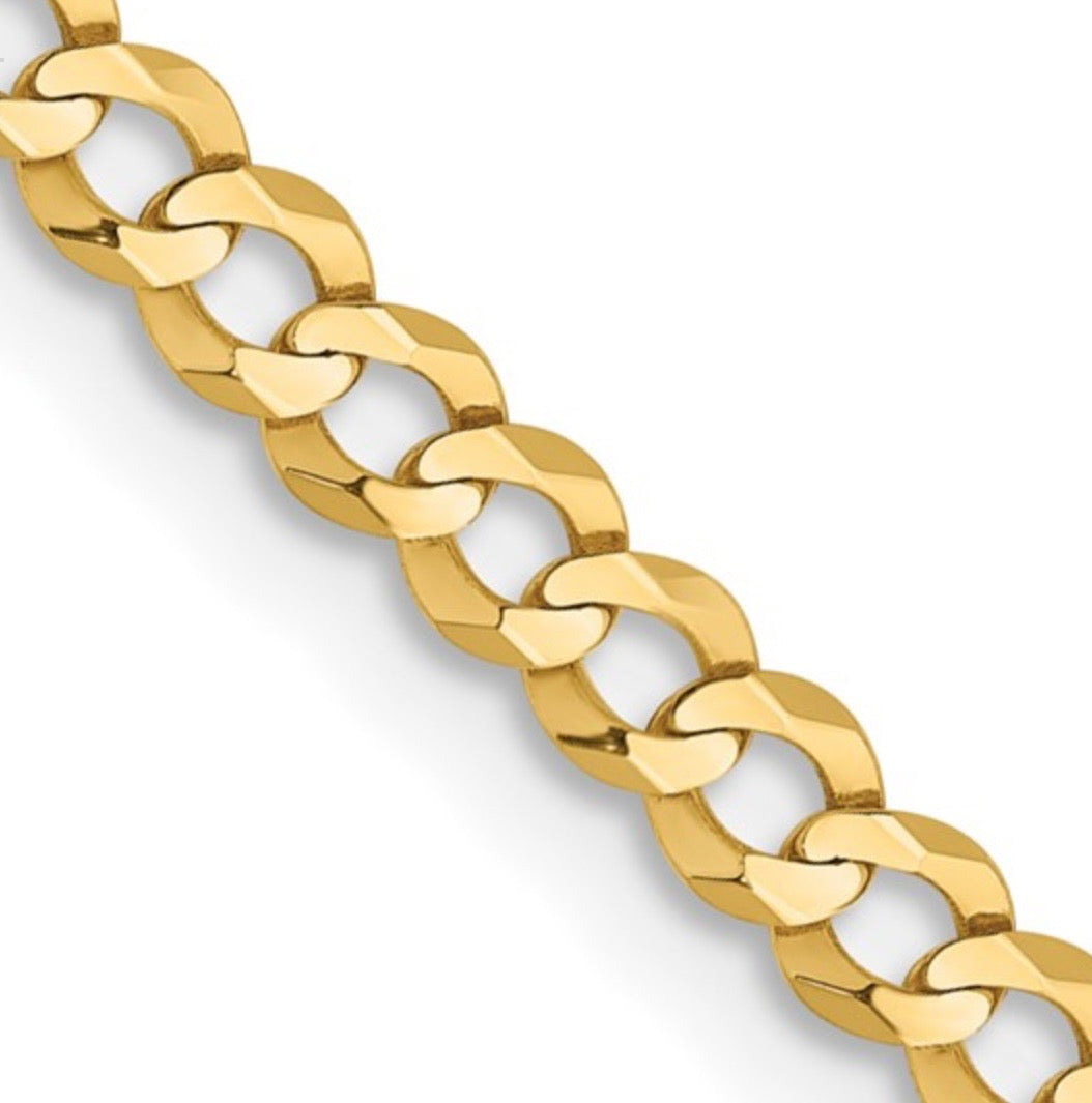 14k Yellow Gold Flat Cuban Chain